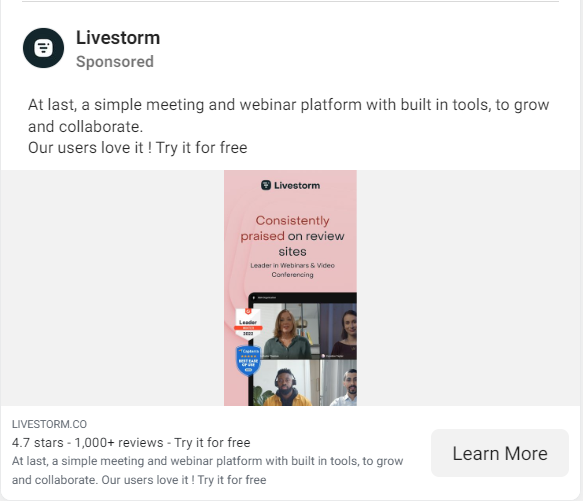 Livestorm's marketing campaign