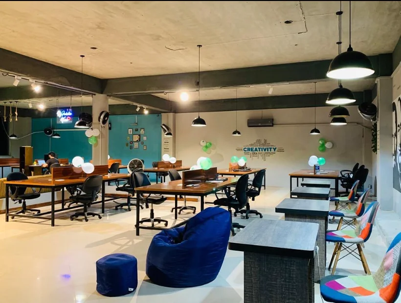 Beanbags Coworking Space with its modern, comfortable, and well-lit workstations.